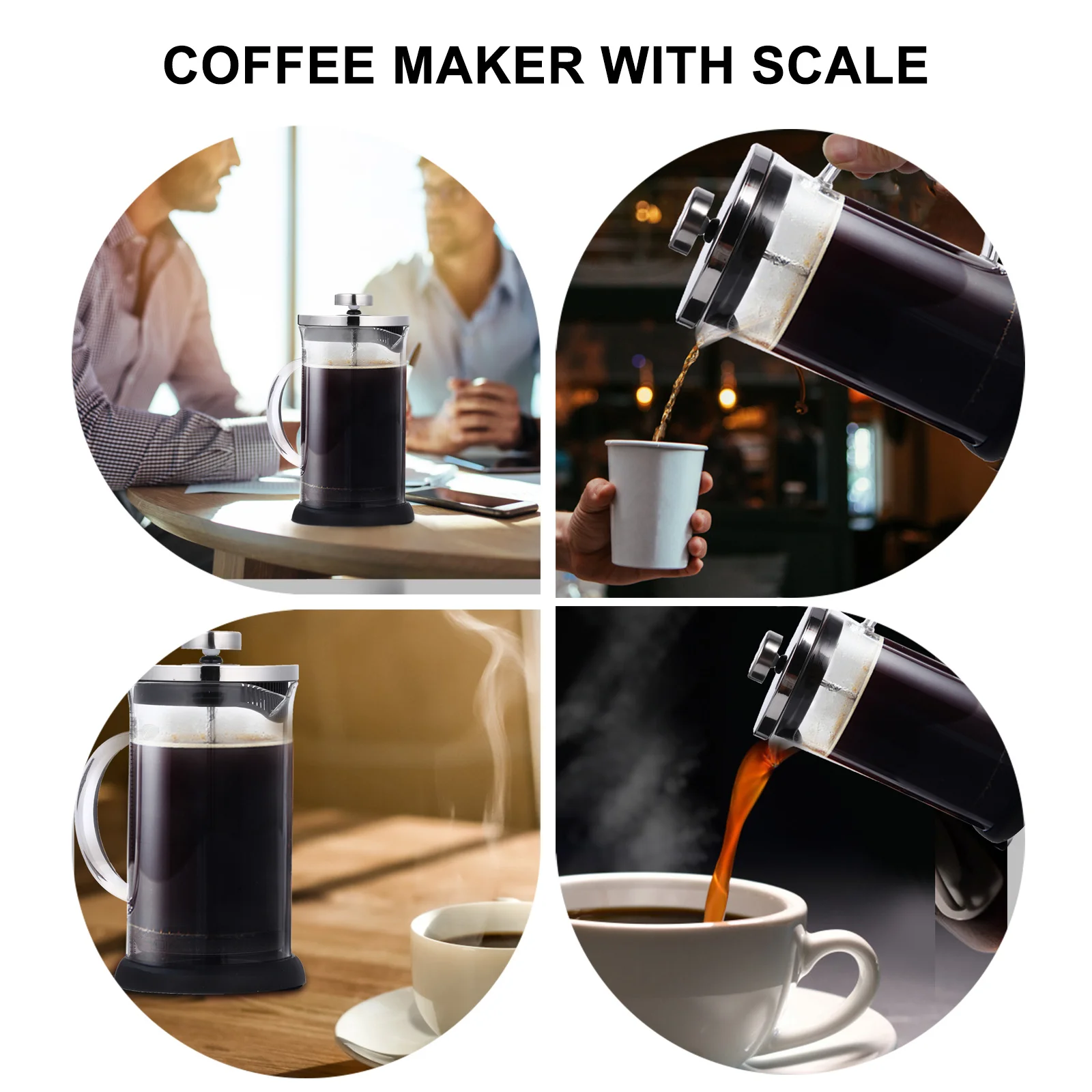 

Heat-Resistant Coffee Pot Stainless Steel Teapot Concentrate Kettle Camping Makers Press