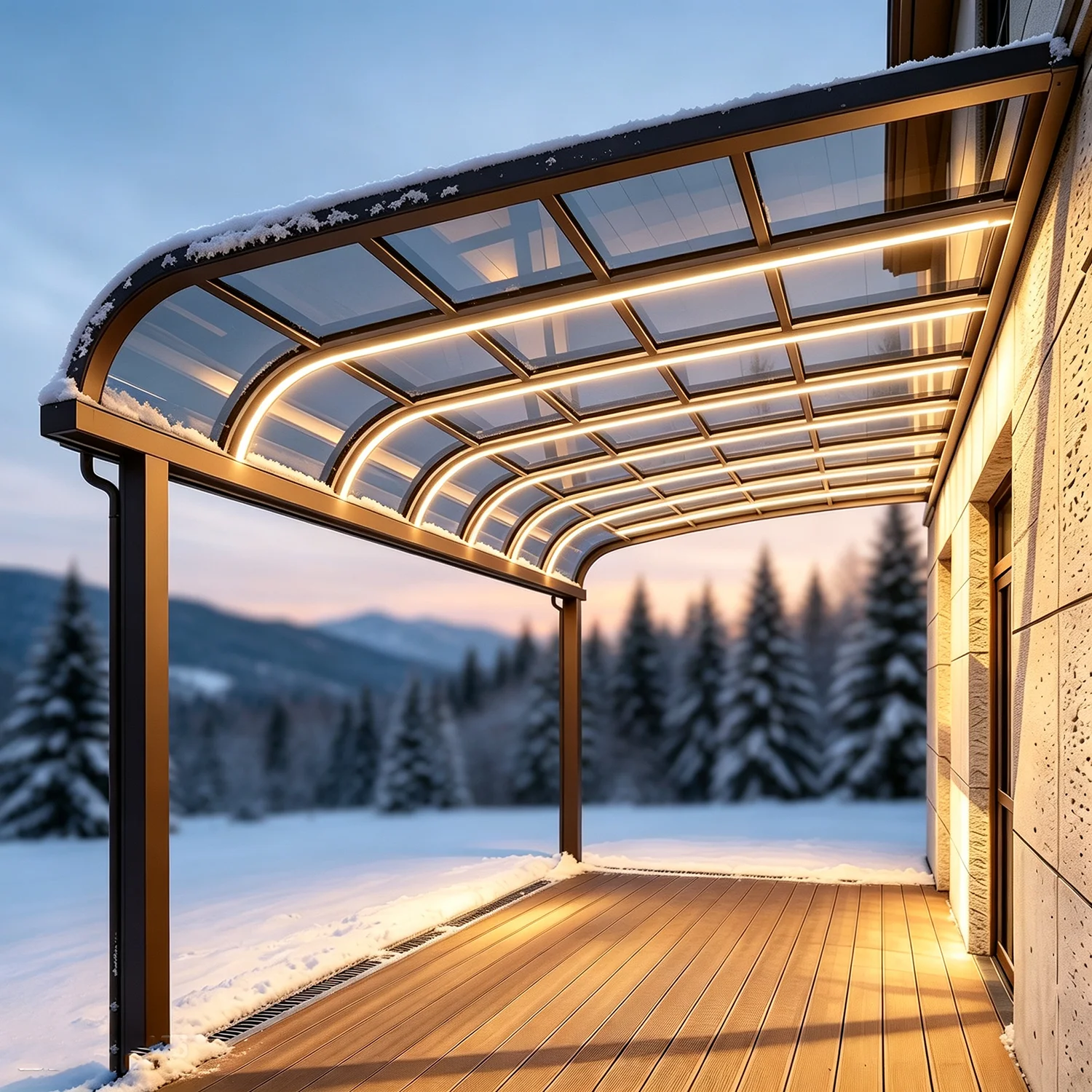 Winter Proof Aluminum Terrace Roof - Snow Load Polycarbonate Canopy, Wind Resistant Outdoor Shade for All Season Patio