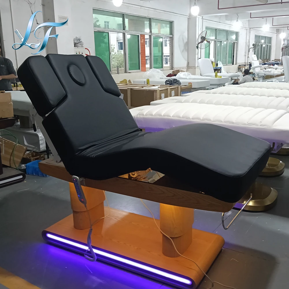 

Electric Cosmetic Adjustable Bed Spa Furniture 4 Motors Massage Lift Table Facial Bed for Beauty Salon