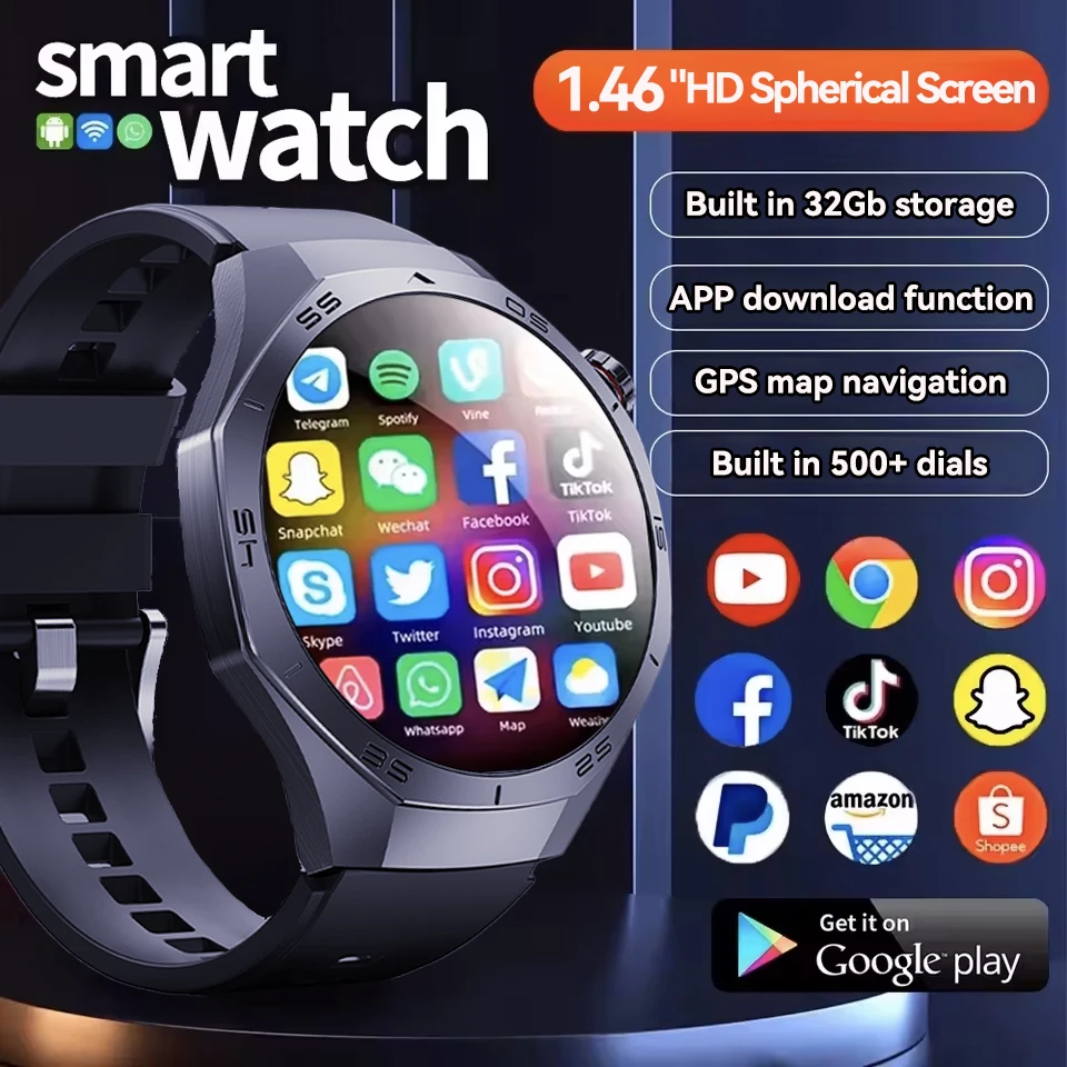 

2025 Новый GT 5 Pro Многофункциональная система HarmonyOS Смарт-часы Сферический экран Память 32 ГБ Магазин приложений GPS HD Видеозвонок Смарт-часы