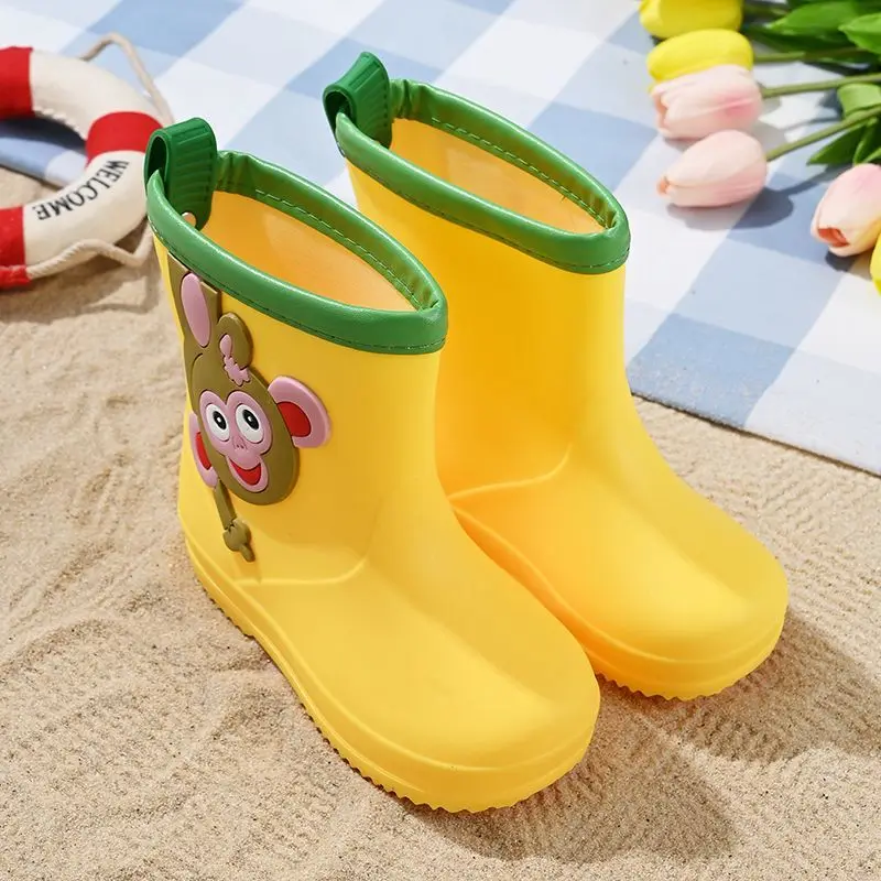 Hot Selling 2026 New Kids Rain Boots Non Slip Fleece Lined PVC Waterproof Boots for Toddler Kids Outdoor Play
