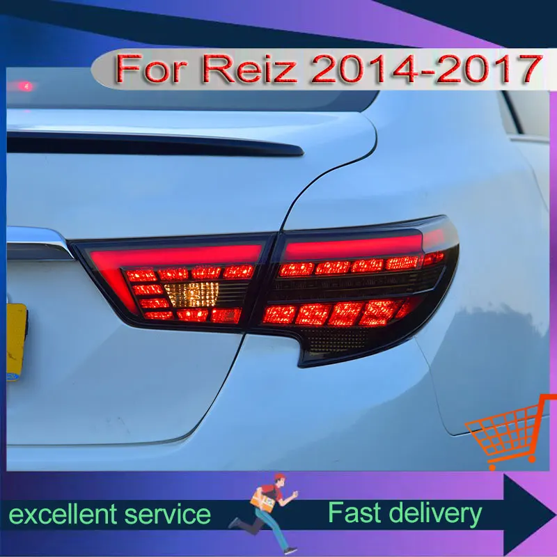 Car Styling For Toyota 2013-2019 Mark X Reiz Tail Lamp Upgrade DRL Rear Light LED Dynamic Turn Signal Brake Auto Accessories