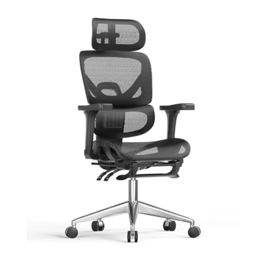 Ergonomic Office Chair High Back for Home, Work and Gaming: Mesh Back, Black, Lumbar Support Adjustable Seat Height