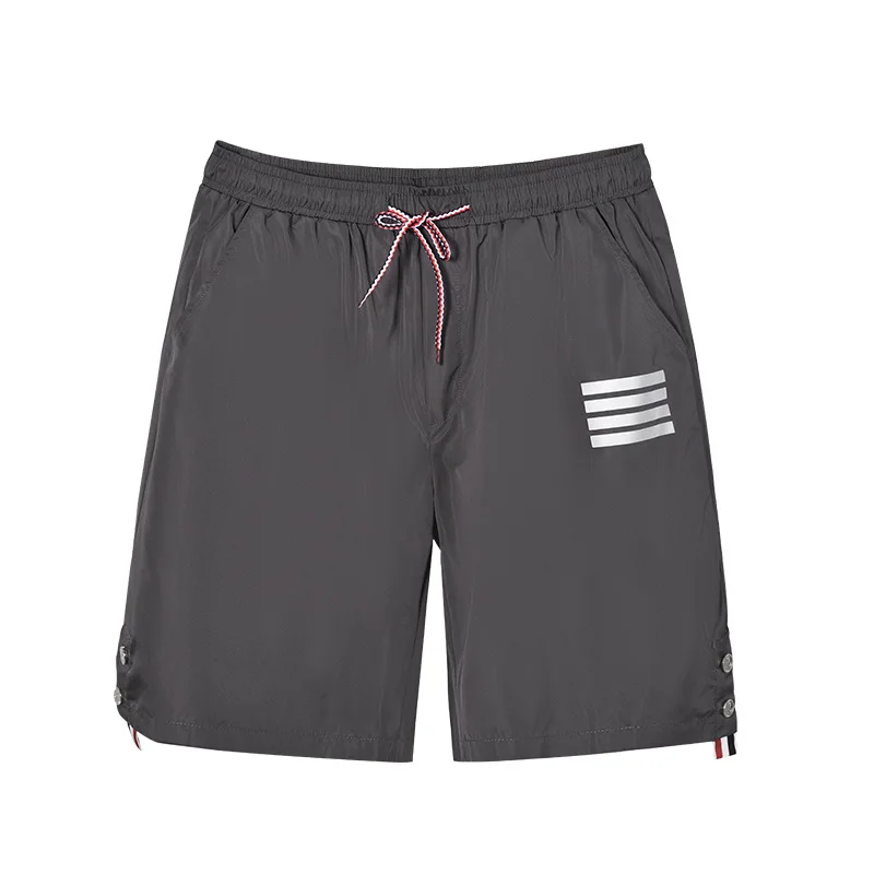 

Summer New Sle Four Stripe Waterproof Beach Casual Five-Quarter Length orts Nylon Fabric Low Waist Straight Leg orts