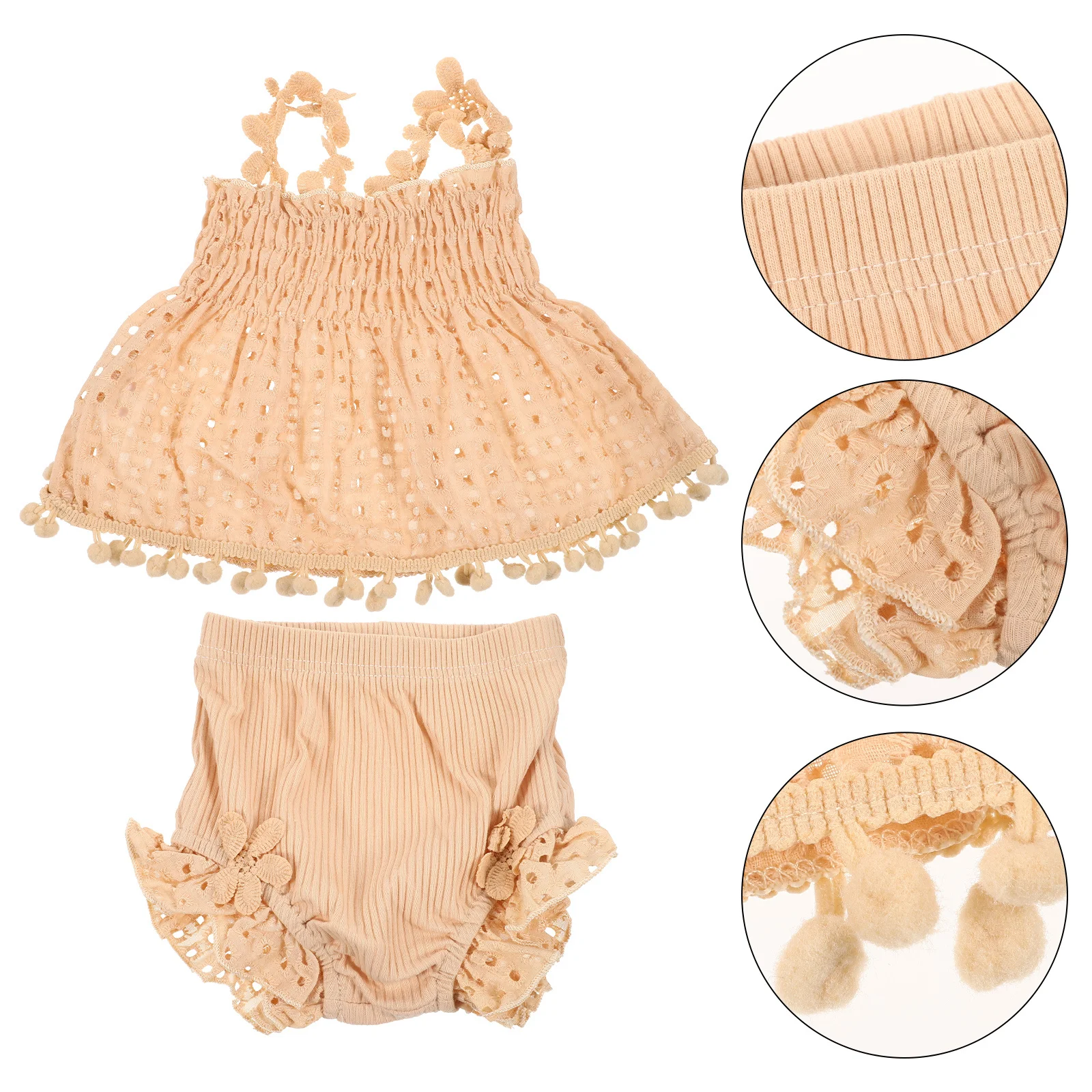 

1Set Baby Girl Outfit Infant Top Shorts Cotton Cute Comfortable Breathable Baby Clothes for Birthday Party Photo Daily Wear