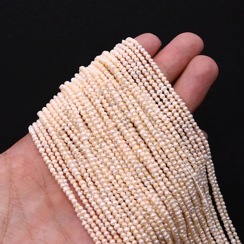 1.5-3mm Classic Small Grain Near Round Natural Freshwater Pearl Jewelry Accessories Matte DIY Necklace Bracelet Stud Jewelry