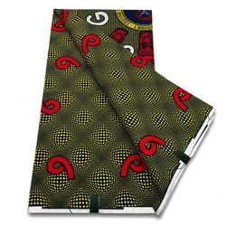 Tessuto di cera africana 6 metri vera cera Nigeriano Ankara Block Stampe Tessuto batik Olandese Pagne 100% cotone per cucire VL-105