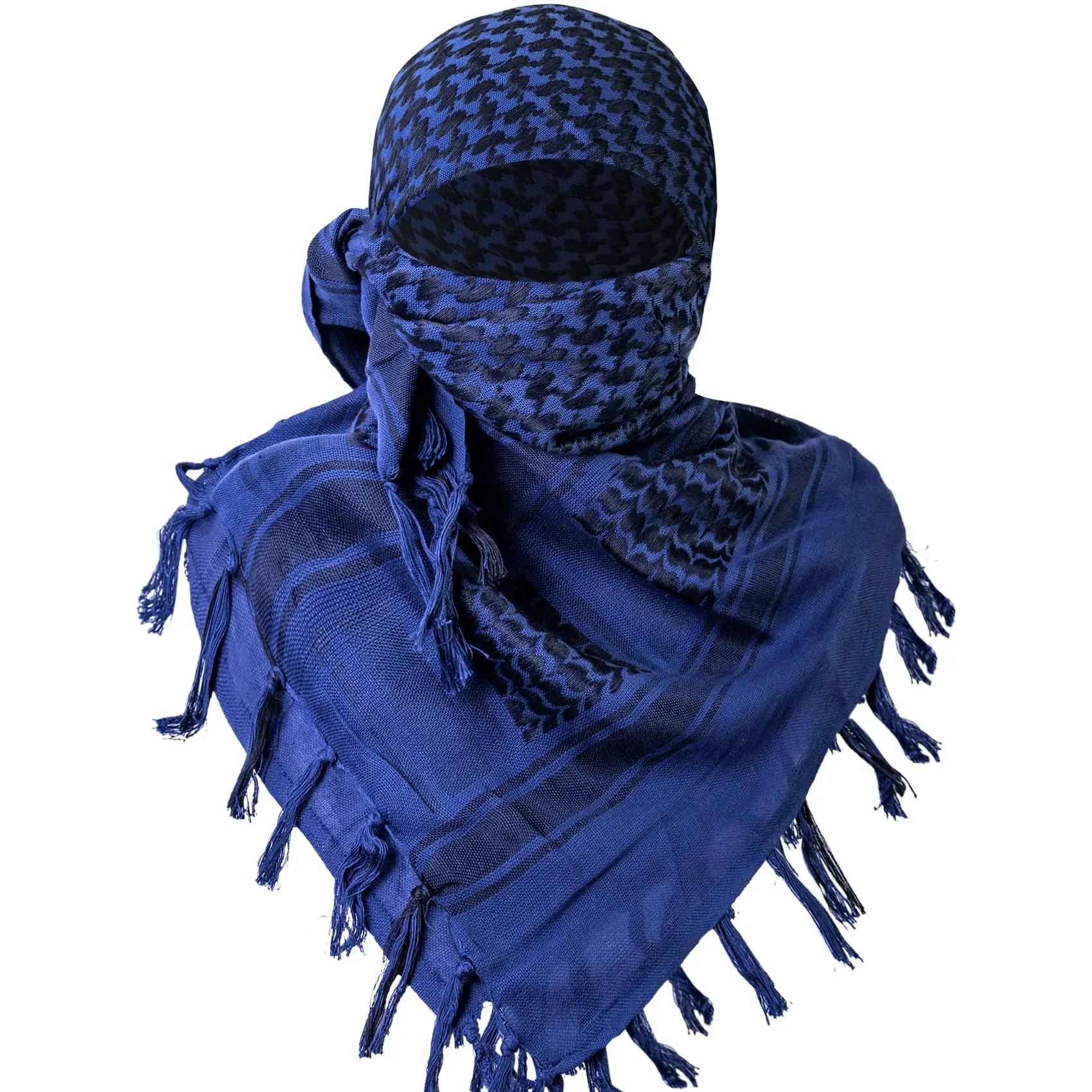 Top Blue Unisex Military Winter Shemagh Tactical Scarf 100% Cotton Keffiyeh Scarf Wrap Outdoor Hiking Hunting Windproof Sacrves