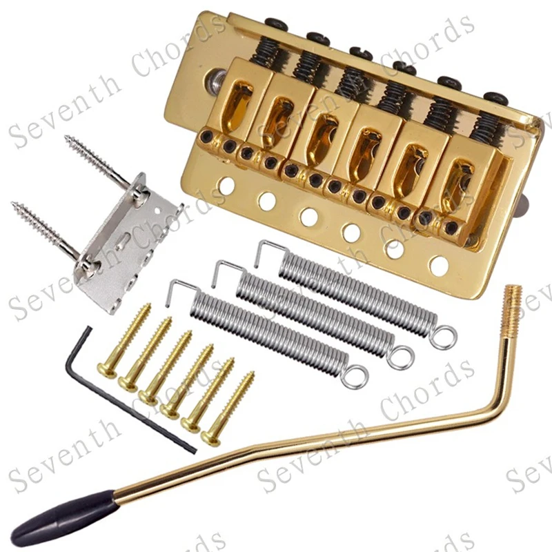 Ein Satz 6-saitiger konkaver Sattel-Tremolo-Brückensystem für E-Gitarren-Zubehörteile, Chrom, Schwarz, Kupfer, Rot zur Auswahl – Detail 26