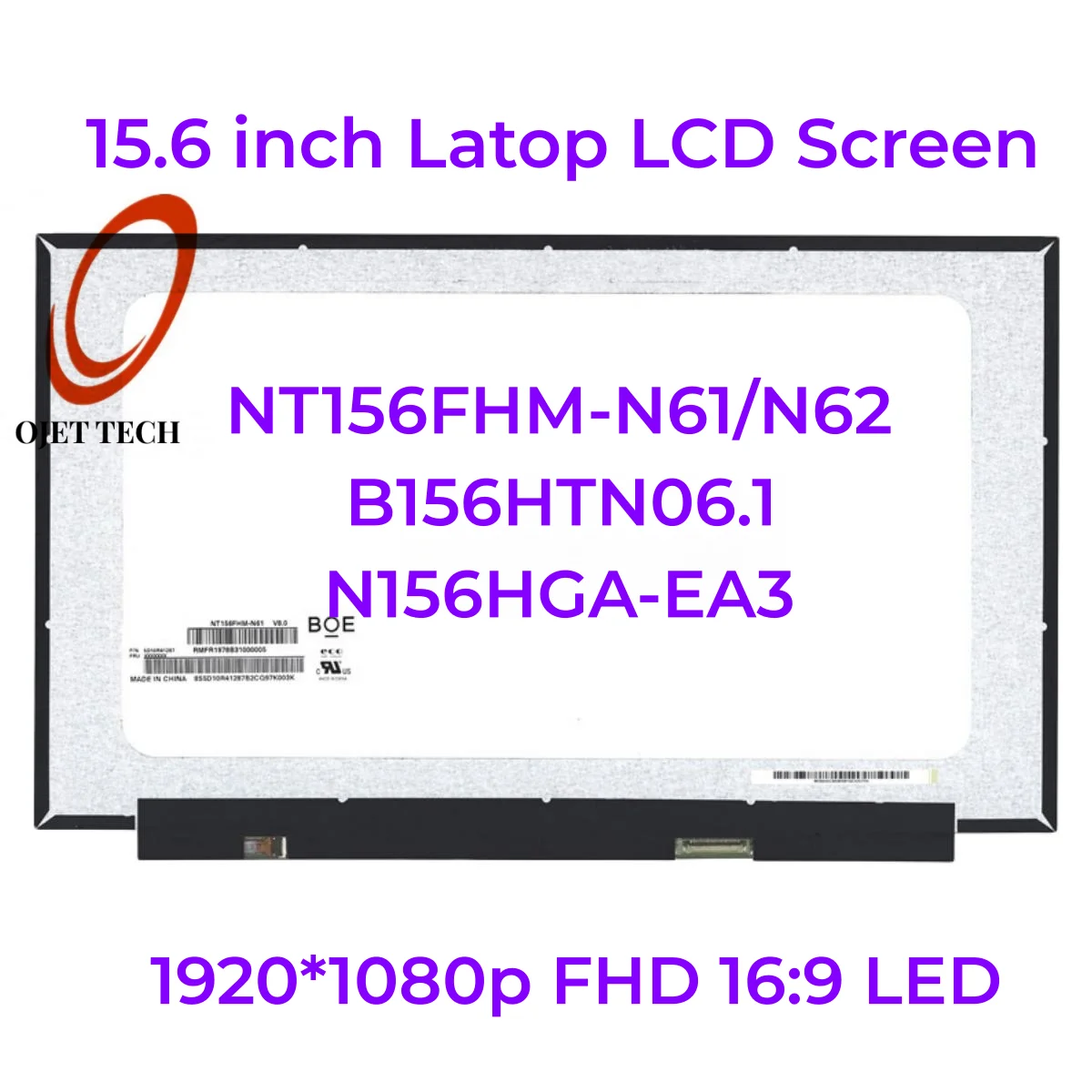 

15,6 "тонкая фотография Φ V8.1, fit Φ B156HTN06.1 Φ EDP x