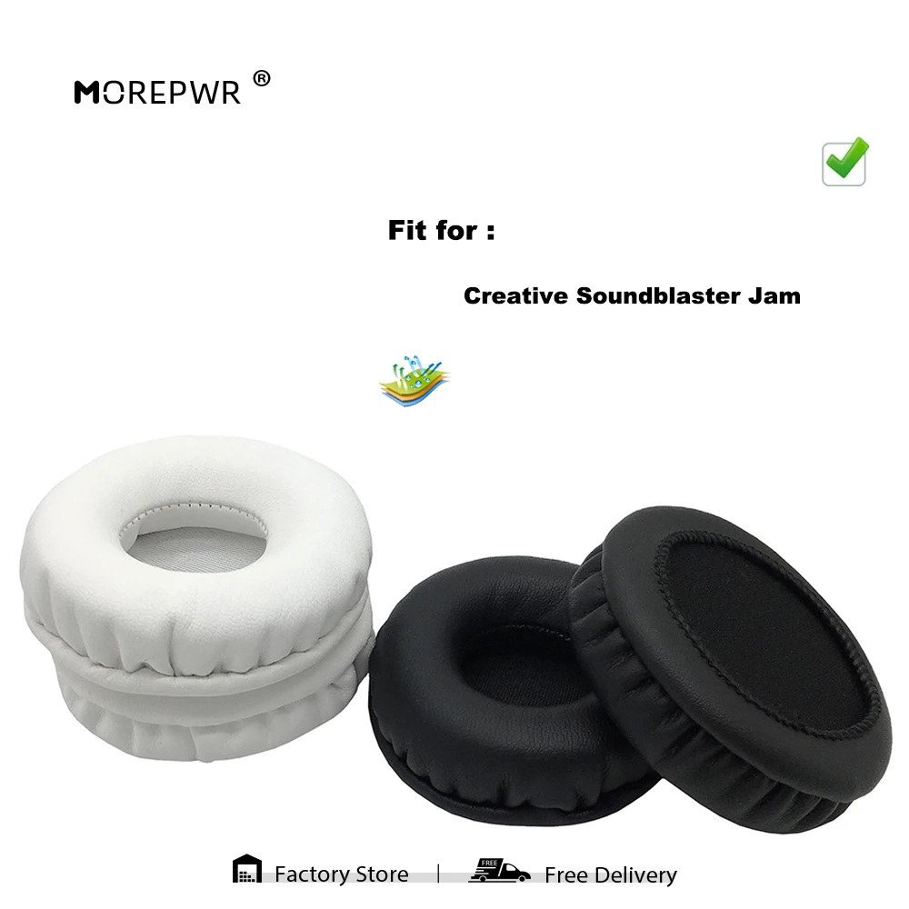 Morepwr New Upgrade Replacement Ear Pads for Creative Soundblaster Jam Headset Parts Leather Cushion Velvet Earmuff Sleeve Cover