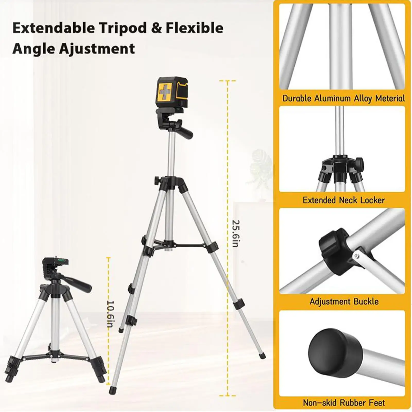 Cross Line Level With Tripod Precision Indoor Cross Line Level With Stand Alignment Leveler Gadget For Cabinet Window Wall