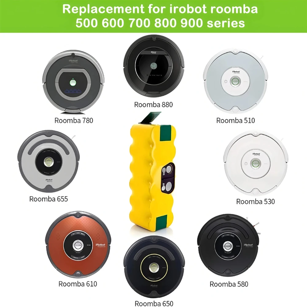 

14.4V18650 Battery5.0Ah Rechargeable Battery SuitableCompatible with Roomba Irobot,compatible with 500,600,700, 800,and900series