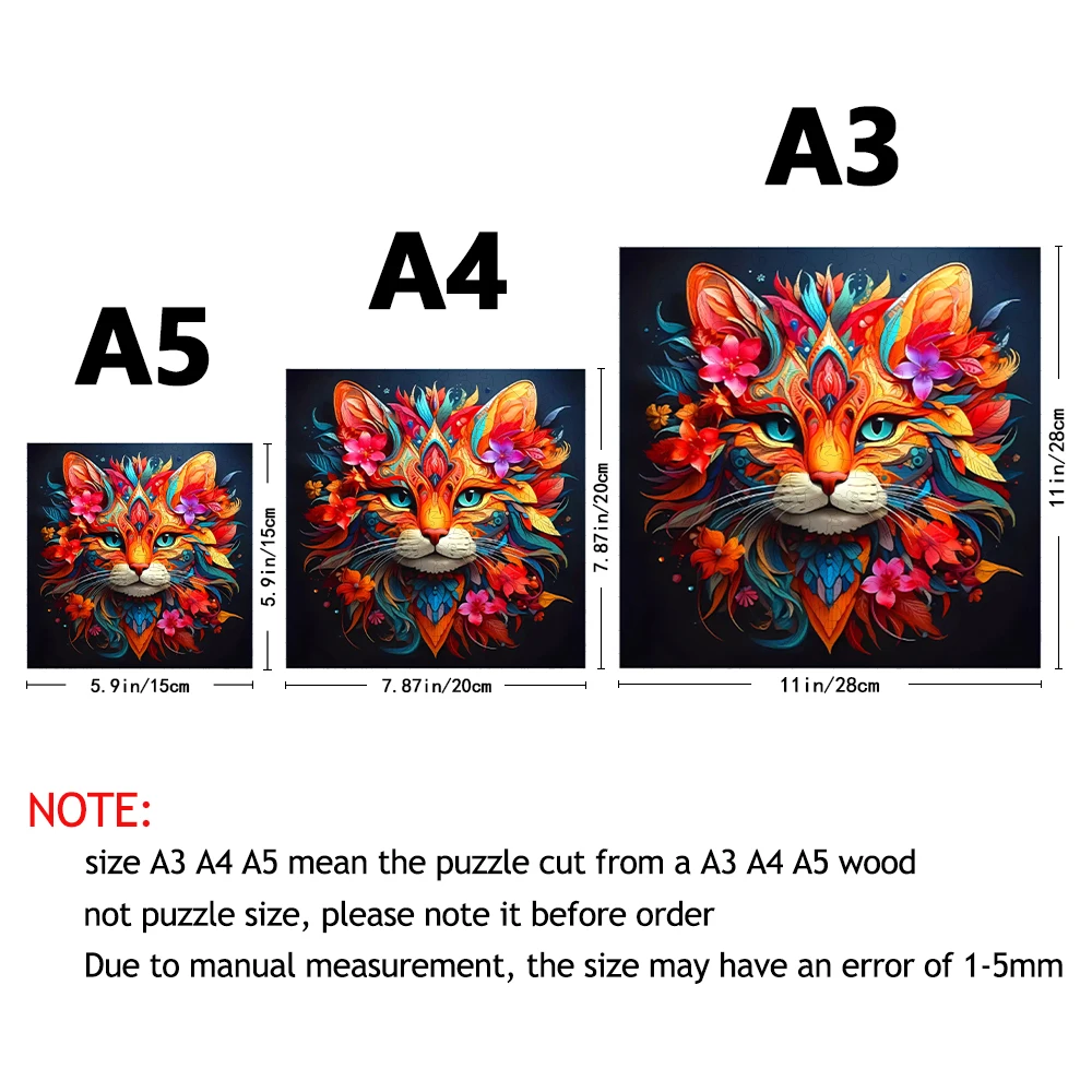 Beautiful Decorative Cat Like Flowers - Wooden Puzzle for Advanced Players - Creative Gifts of Various Special Shapes Adult Gift