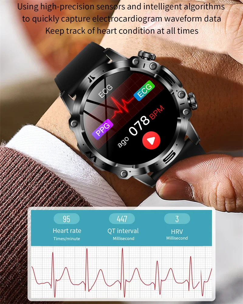 2024 neue genaue Messung Blutzucker Smartwatch Männer EKG ppg Herzfrequenz Blut Sauerstoff Harnsäure Gesundheits monitor Smartwatch Frauen