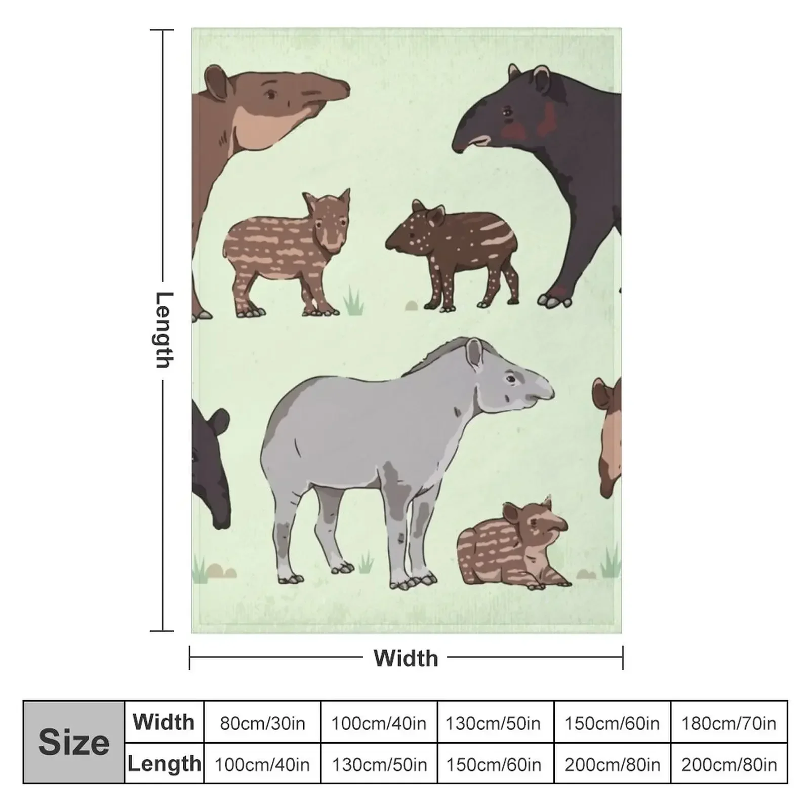 tapirs Throw Blanket Flannel Hairy Blankets