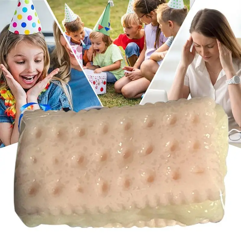 Cookie Stress Relief Spielzeug Lustiges Quetschspielzeug Simuliertes Keks Ultraweiches Kneifspielzeug Kreative Creme Soda Cracker Dekomprimieren