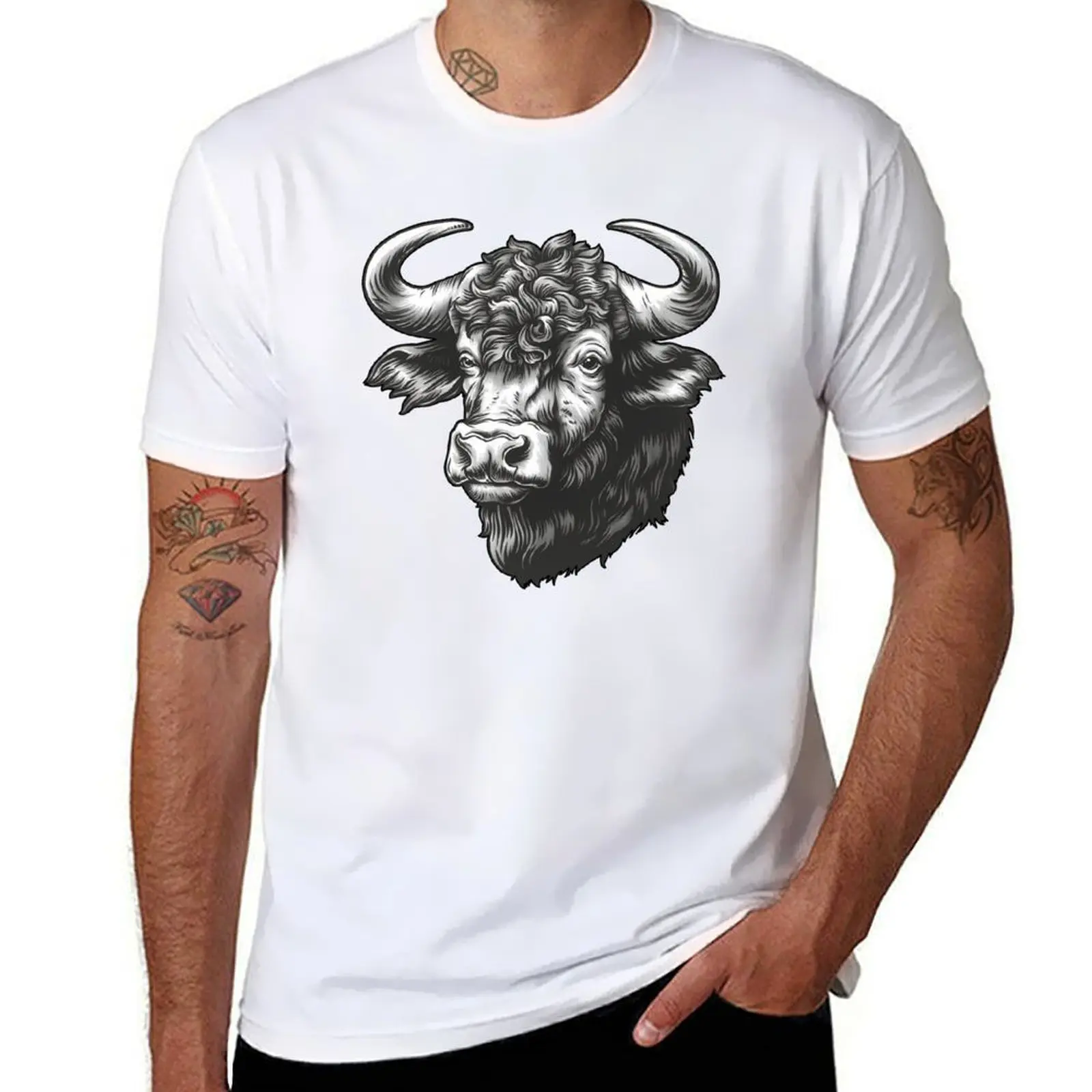 

Taurus Zodiac: Black and White T-Shirt cotton t shirts man 100% man t shirt designer T-Shirt