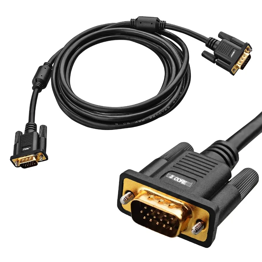 

5 Core 3 Feet SVGA VGA Computer Monitor Cable Male to Male 1080p High Resolution VGA 1001