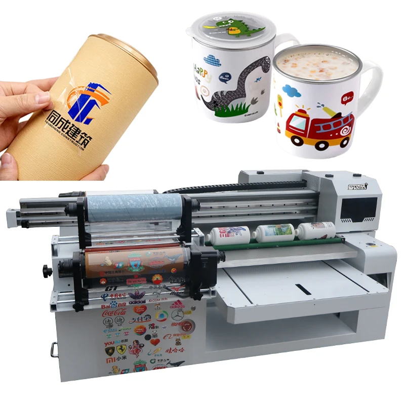 Hot Sale 6090 Faltbed and Roll 2in1 UV printer with xp600 i3200 head spray glue UV DTF printers