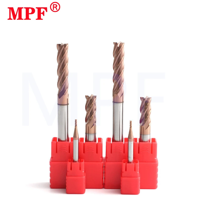 Milling Cutter Alloy Coating Tungsten Steel Tool Cnc Maching Hrc55 4 Flute Endmill Top  Milling Cutter Kit Milling Machine Tools