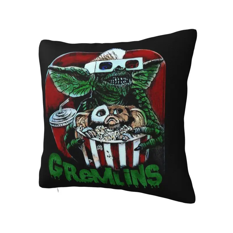 Gremlins Humorous Pillow Cover Home Decorative Printing Gizmo 80 Movie Mogwai Monster Horror Retro Sci Fi Cushion Cover for Sofa