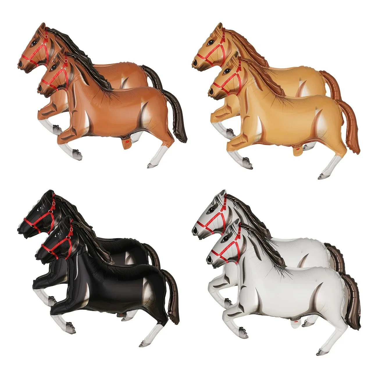 4/5/8pcs Animal Horse-Shape Foil Balloon Birthday Farm Theme Party Decoration Baby Shower Western Cowboy Party Air Globos Supply