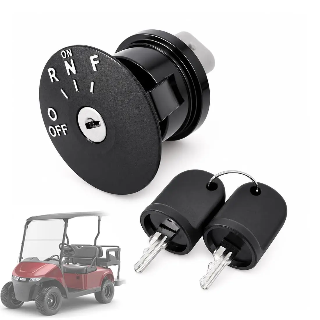 Golf Cart Ignition Key Switch 605637 for EZ-GO RXV 2008-Up with 4 Position 48V Electric Golf Cart Replace 611283 609682