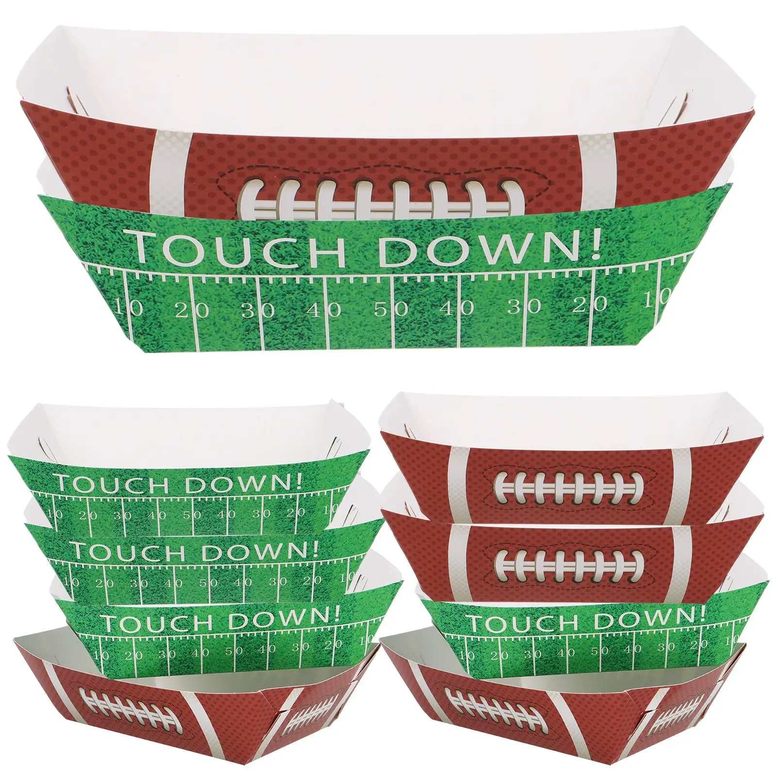 

20pcs Hot Dog Box Waterproof Oilproof Football Party Supplies Serving Trays Paper Snack Food Boats Disposable Kitchen Barware
