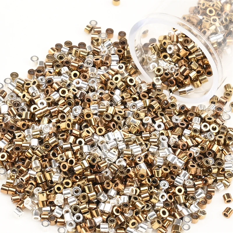 2000 Stück 11/0 Metallic Farbe Japan Glasperlen Bunte kleine Charm Perlen für Schmuckherstellung DIY Armband Handarbeit Nähen