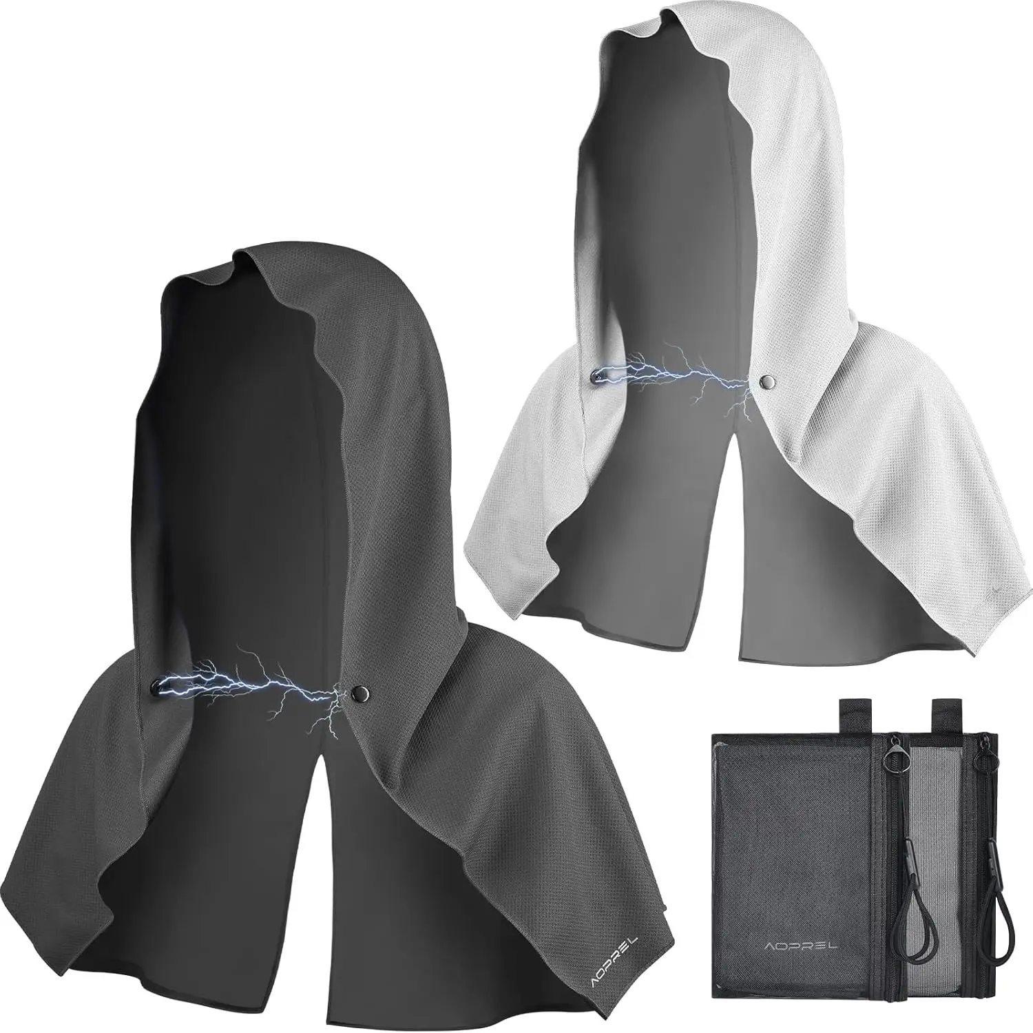

Cooling Hoodie Towel with Magnetic Lock, UV Protection, Moisture-Wicking for Camping Gym Yoga