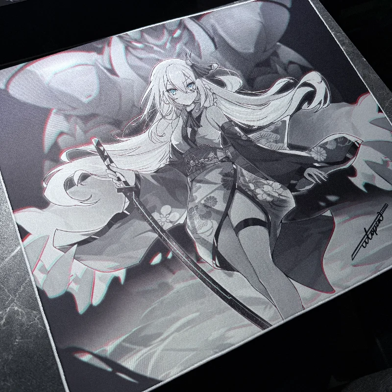 

UtopiaGaming Black Blade 2.5 Hypocrisy Edge Anime Gaming Mouse Pad - Polyurethane Base Gel & Grid Fabric Surface