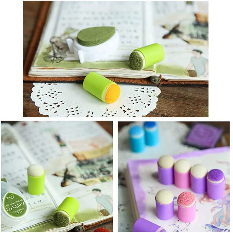 160 Pcs Finger Sponge Daubers Finger Painting Sponge Craft Drawing Sponge Dauber Set For Painting Art Ink Crafts Card-Y18A