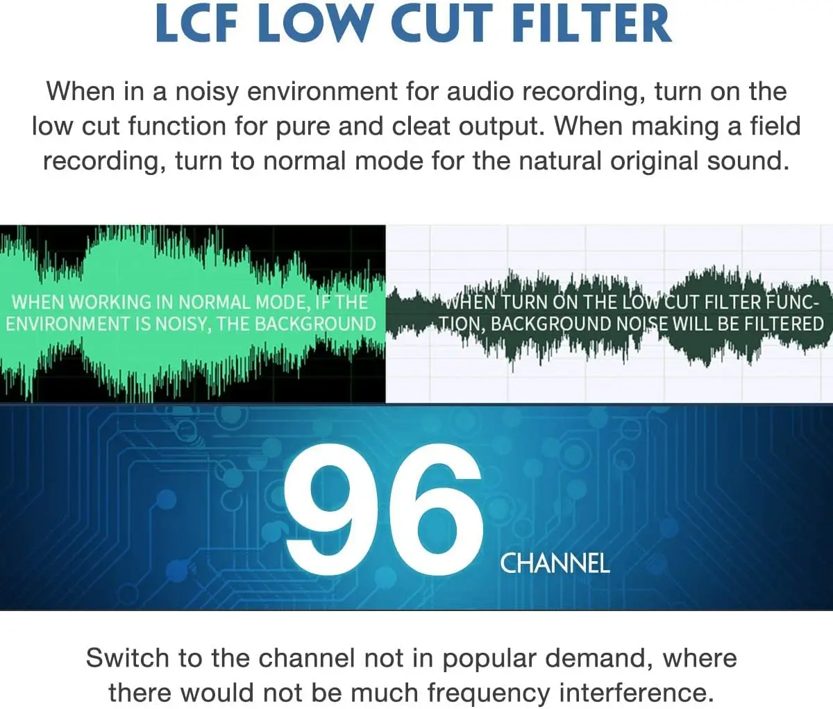 نظام ميكروفون لاسلكي، CVM-WM300(C) 96 قناة UHF 1 جهاز إرسال و1 ميكروفون استقبال لطية صدر السترة لـ Vlog YouTube Lav Mic لـ DSLR #5