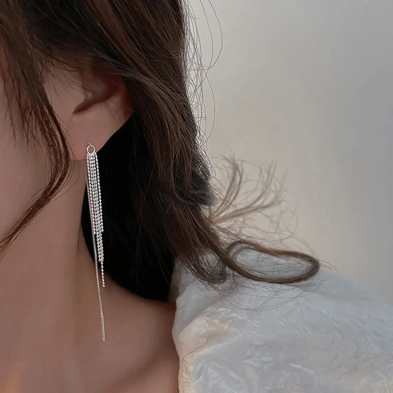 Ohrringe aus 925er-Sterlingsilber mit Quasten für Damen, Schmuck, Verlobung, Piercing, Großhandel, Zubehör, verhindert Allergien, Geld 925 – Detail 4
