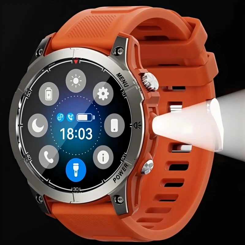 

AW45 Smart Watch With LED Lighting Men GPS Trajectory Compass BT Calls Custom Dial Heart Rate Blood Pressure Sports Smartwatch