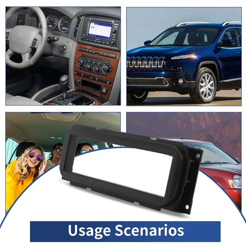 A56P-1Din Car Stereo Radio Fascia Panel Mount Frame For Jeep Grand Cherokee 2005