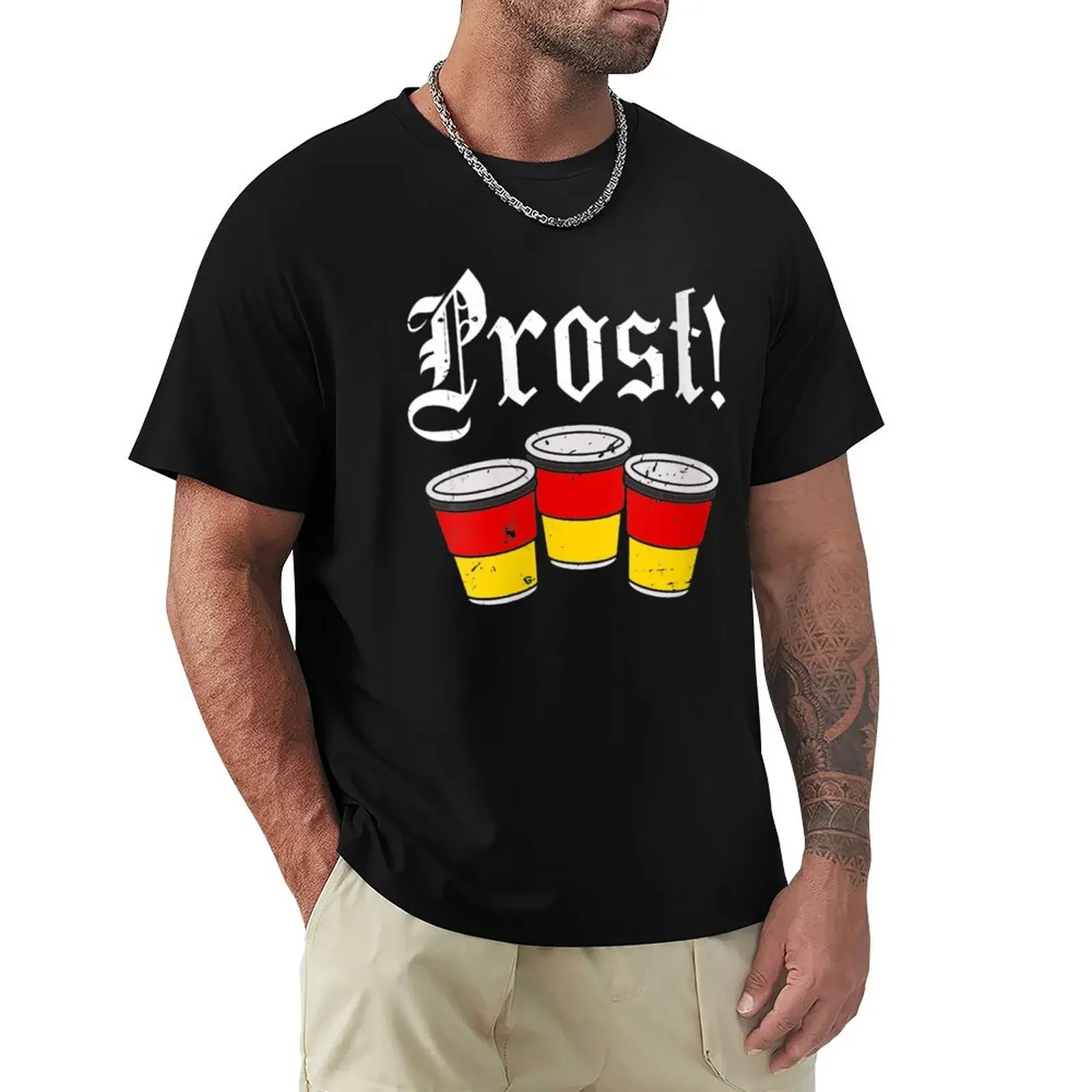 Womens Vintage Prost Beer Mug German Flag Oktoberfest 2021 V-Neck T-Shirt shirts graphic tee Aesthetic clothing Men's t-shirts