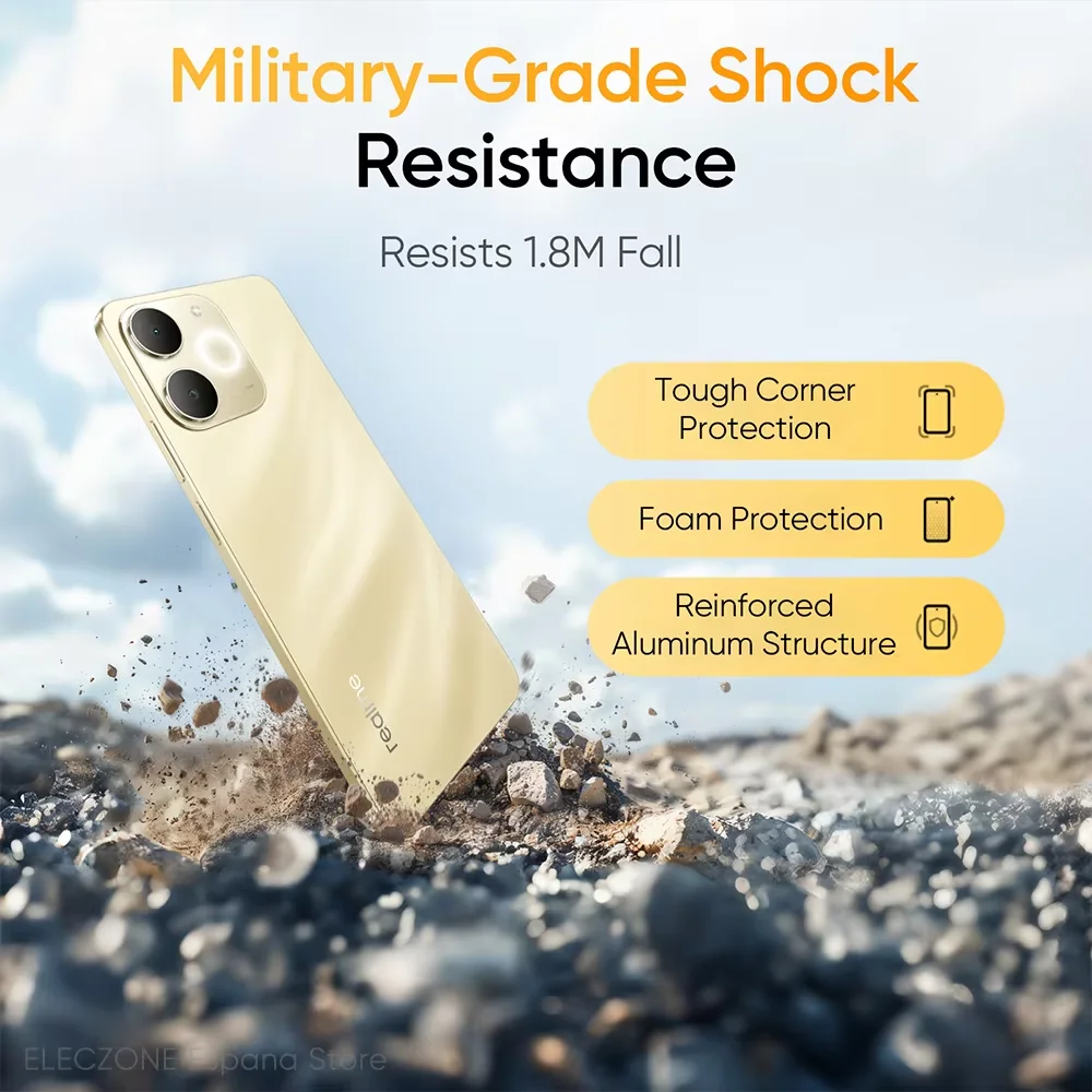 الإصدار العالمي للهاتف الذكي Realme Note 70T بشاشة 6.75 بوصة 90 هرتز وبطارية 6000 مللي أمبير في الساعة وكاميرا Al بدقة 13 ميجابكسل وشرائح ثماني النواة IP54