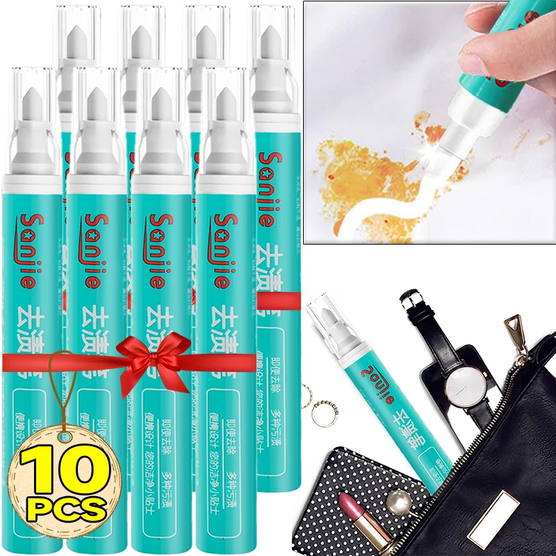 

10/1pcs Clean Stain Remover Pen Instant Portable Water Freed Neutral Safe Fabric Pen Coffee Lipstick Oil Clothes Cleaner Stick