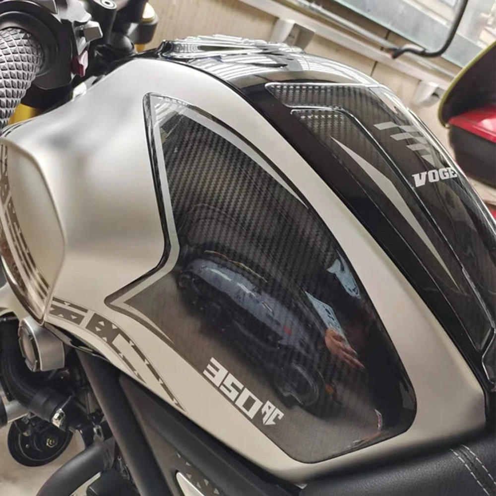 

For Loncin Voge 350AC 350 AC Motorcycle 3D Carbon Fiber Anti Slip Fuel Tank Pad Protector Side Knee Grip Sticker Pads