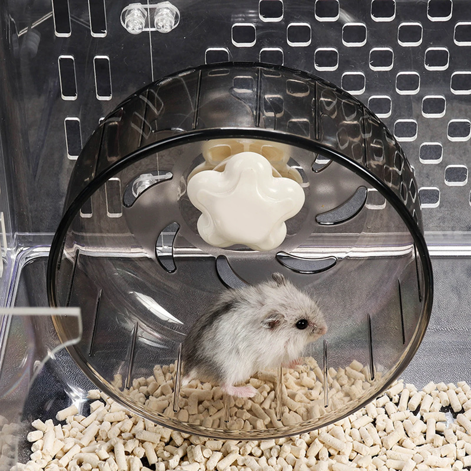 

Silent Running Durable Plastic Odor Resistant Pet For Small Animals Gray Hamster Wheel Pet Roller Hamster Playing