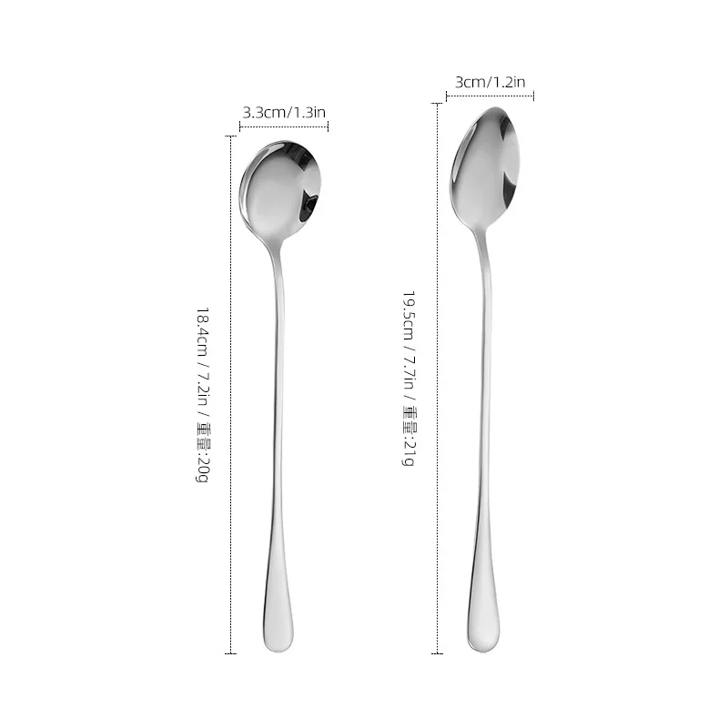 4PCS stainless steel iced tea spoon, creative coffee mixing spoon, pointed spoon, used for mixing tea or coffee