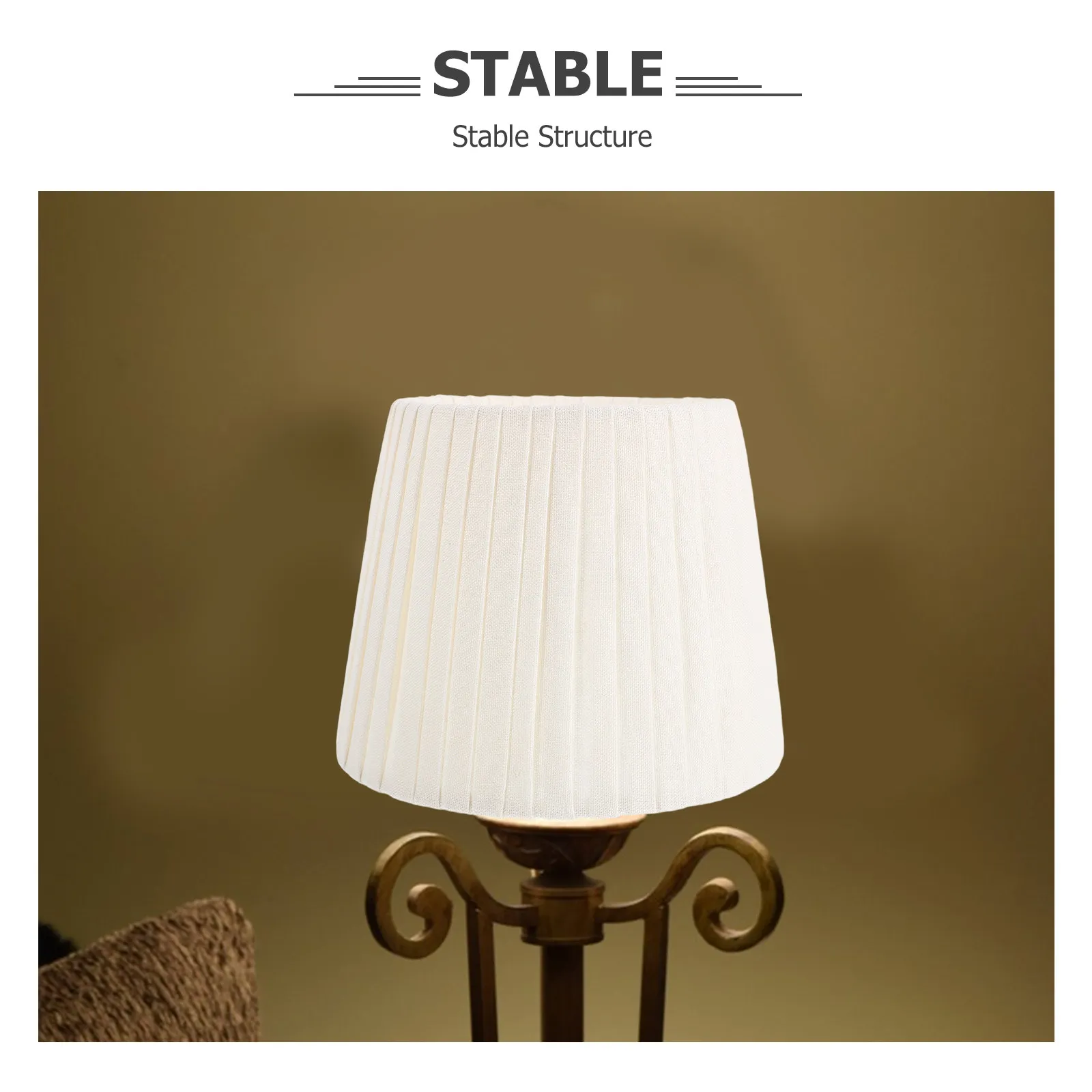 Small Pleated Fabric Lamp Shade White for Bedside Desk Nightstand Lamps Spider Fitter Cozy Cottage Farmhouse Country