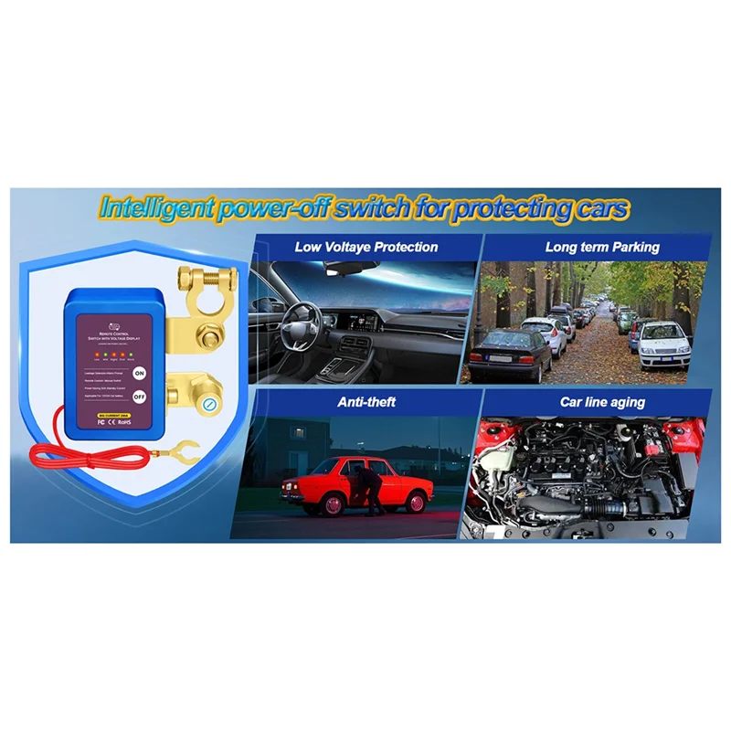 

Car Battery Disconnect Switch Relays Switch 12V 24V Car Battery Disconnect Anti-Leakage Relays Parts-A54R