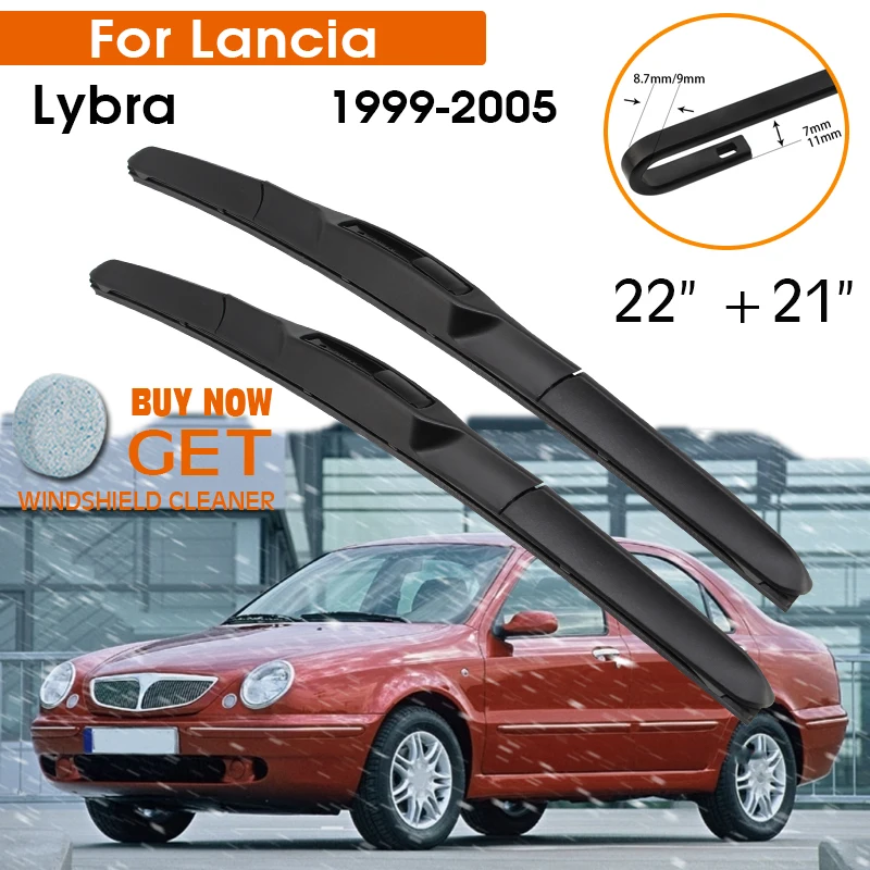 

Car Wiper Blade For Lancia Lybra 1999-2005 Windshield Rubber Silicon Refill Front Window Wiper 22"+21" LHD RHD Auto Accessories