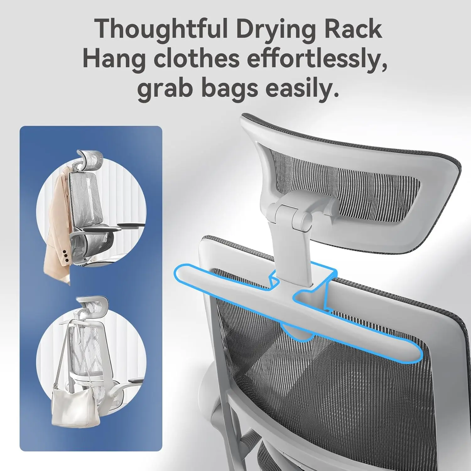 Ergonomic Office Chair, Desk Chair with 3D Flip-up Armrests, Computer Chair with Dual Back Design and Adaptive Dynamic Lum