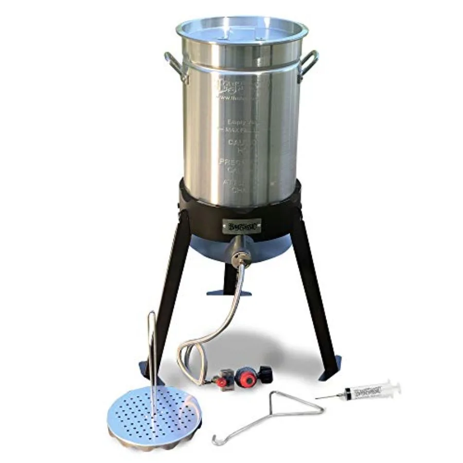 30qt Aluminum Turkey Fryer Kit with Seasoning Injector