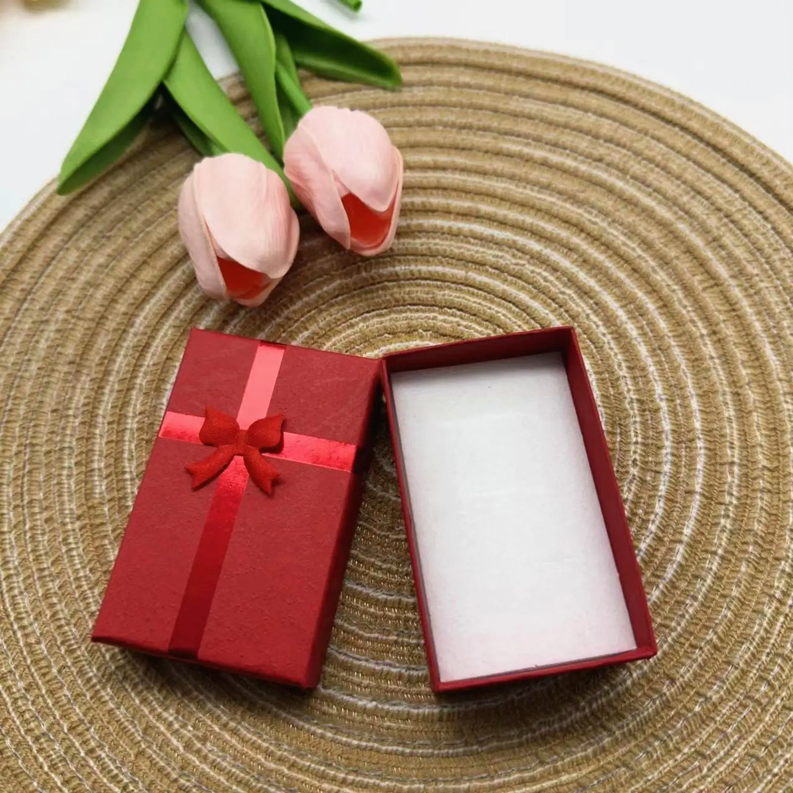 Jewelry Gift Box with Bowknot Cardboard Jewelry Box for Storage Display