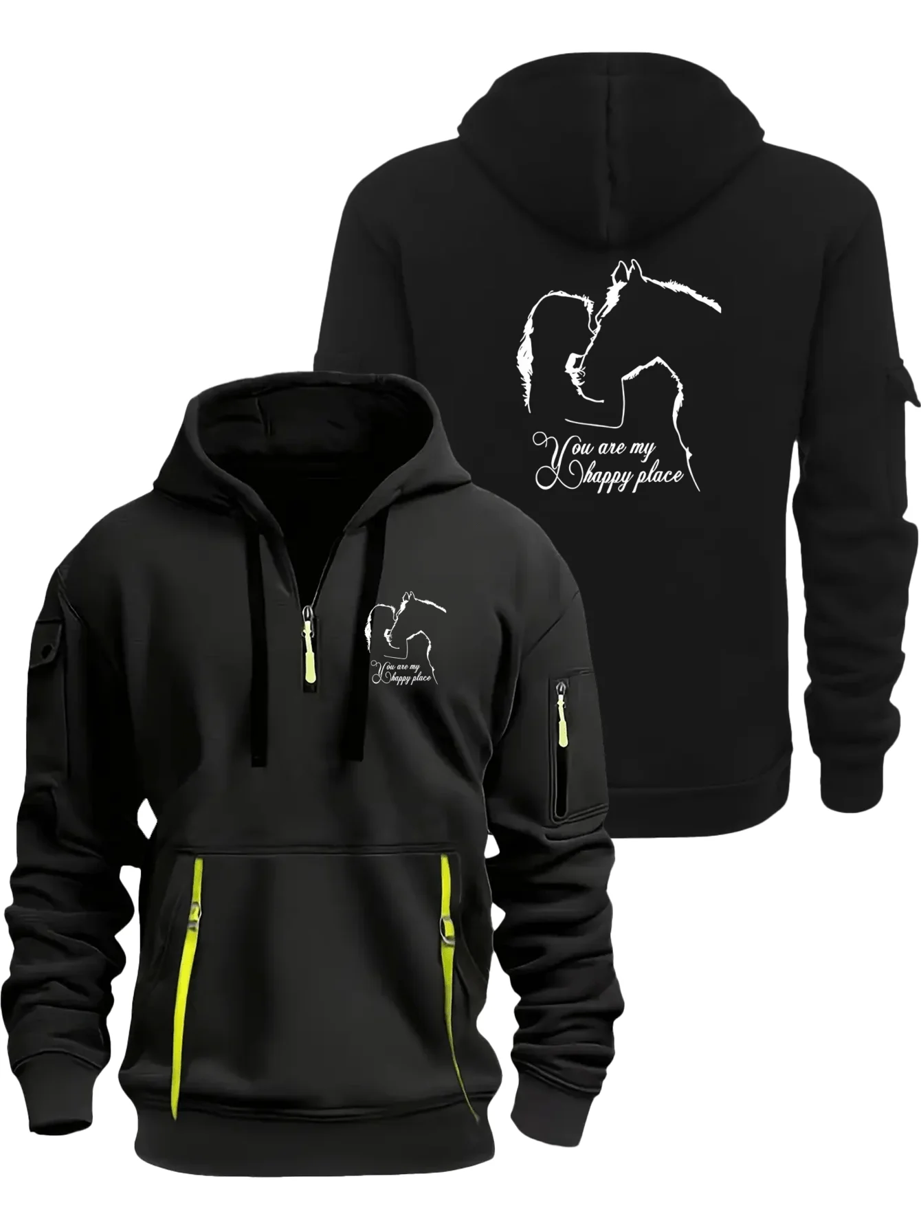 

Men Casual Hoodie With Large Side Pocket Solid Color Long Sleeve Hooded Sweatshirt Male Soft Comfortable Daily Wear Tops